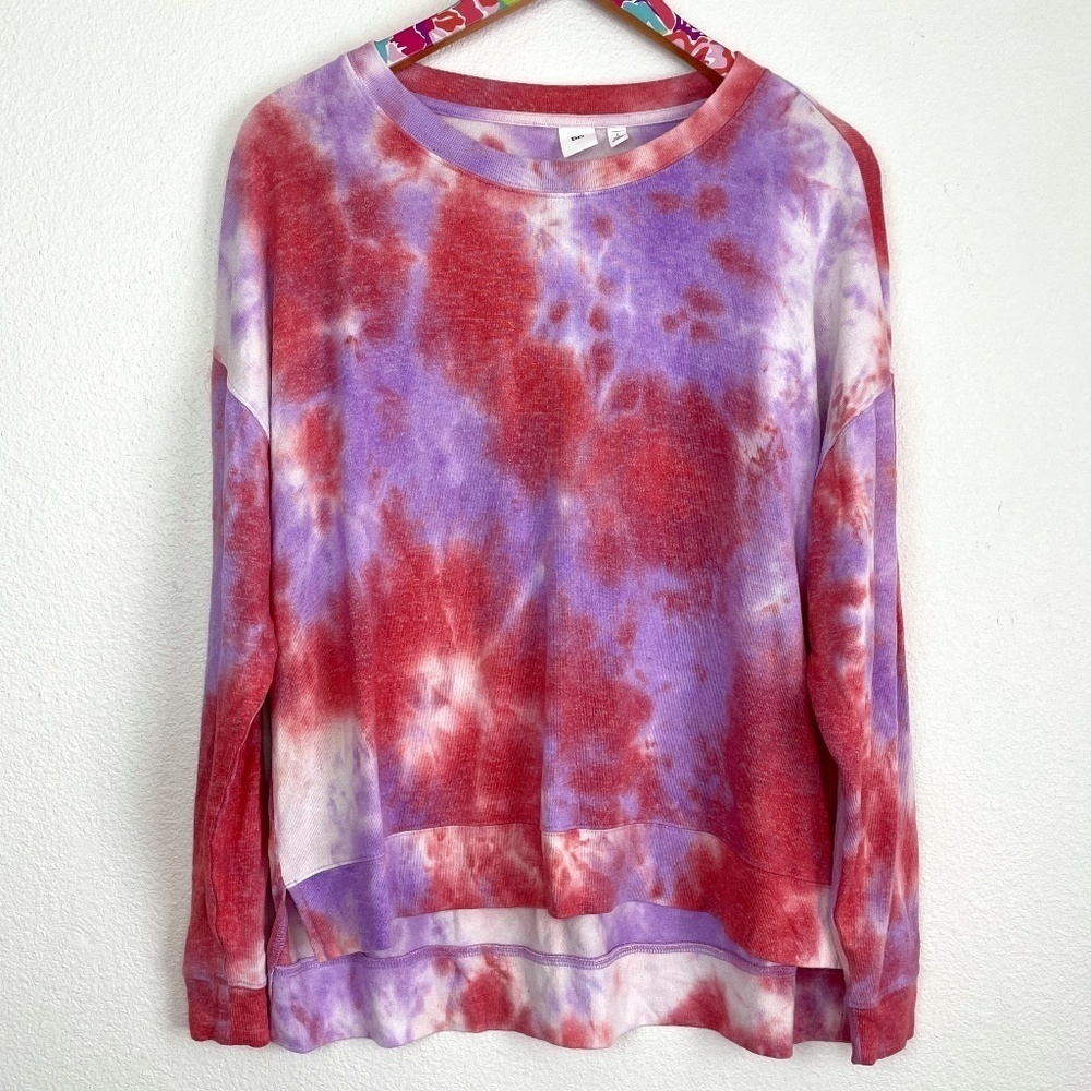bp Purple Sheer tie dye cozy top size L // 1976 - Picture 2 of 5